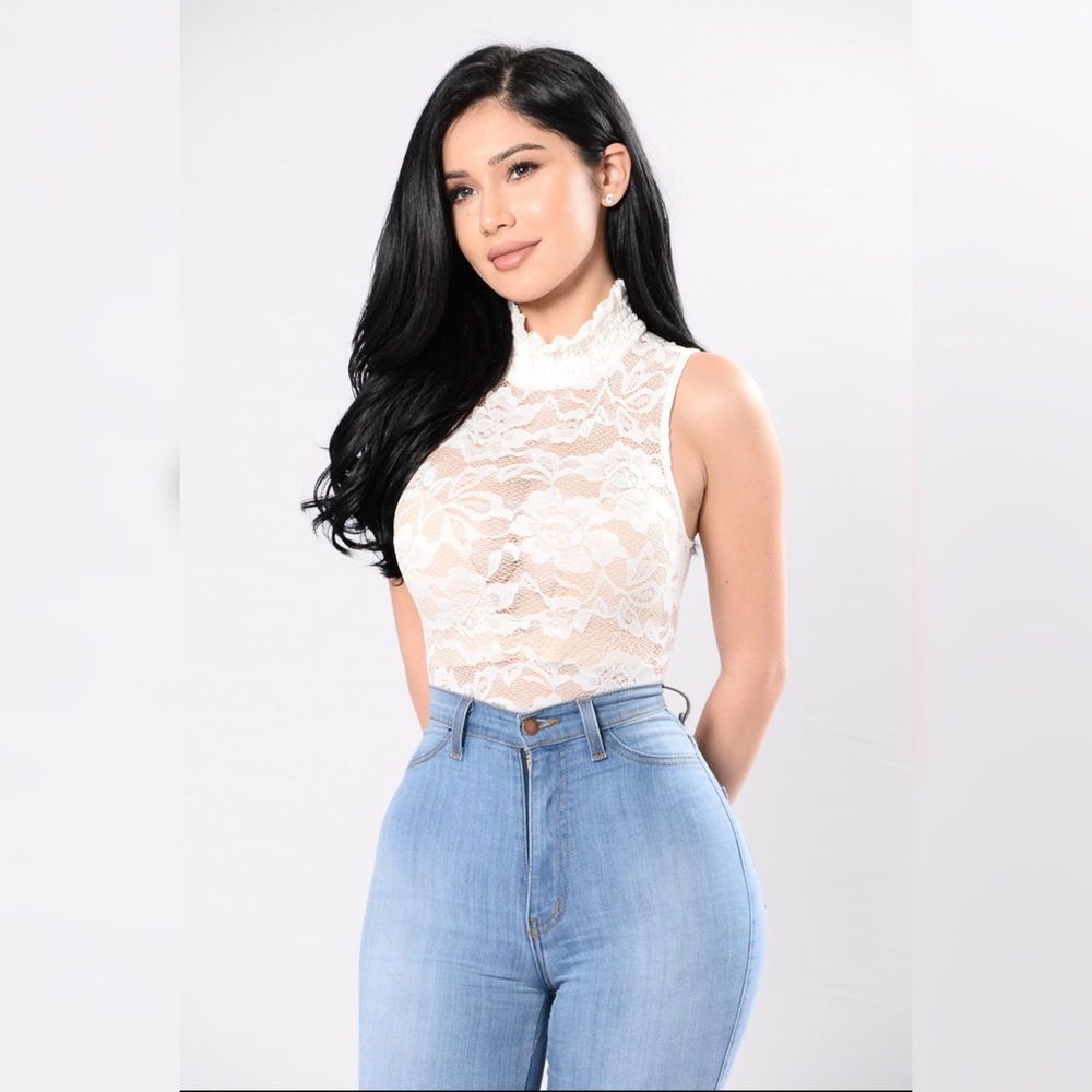 Fashion Nova All The Grace Bodysuit- Ivory